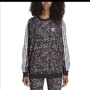 Adidas Black Multicolor Floral Pullover
